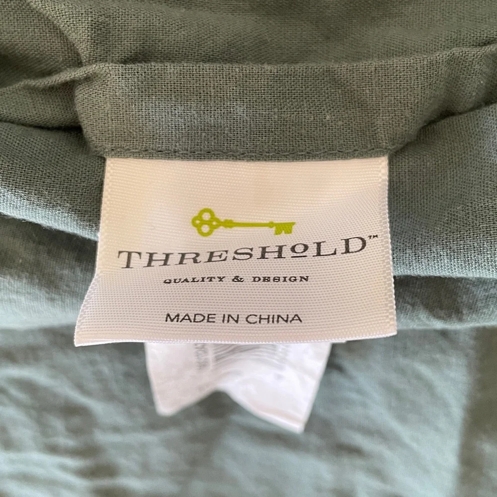 Threshold Quilted Velour Pillow Sham Green Standard